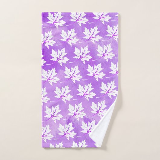 Lavage à l'eau violet de la feuille d'érable blanc (Serviette à main)