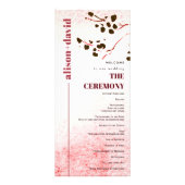 Lavage d'aquarelle et branche programme de mariage (Devant)