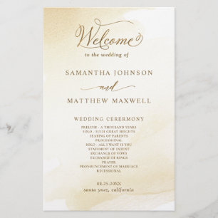 Lavage Jaune Doré, Programme de Mariage Calligraph