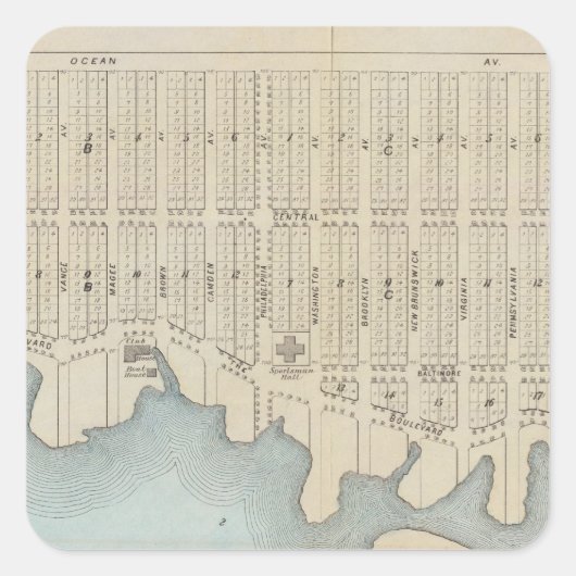 Lavallette City by the Zee, Squan Beach, NJ Vierkante Sticker (Voorkant)