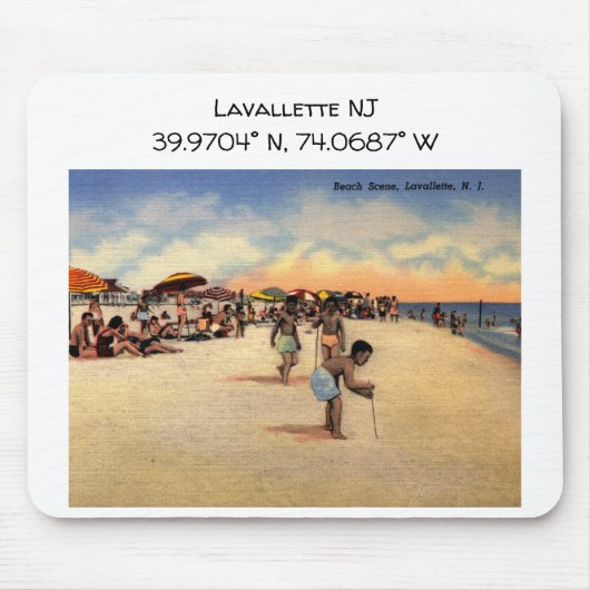 Lavallette NJ Map coördineert  stijl Muismat (Voorkant)
