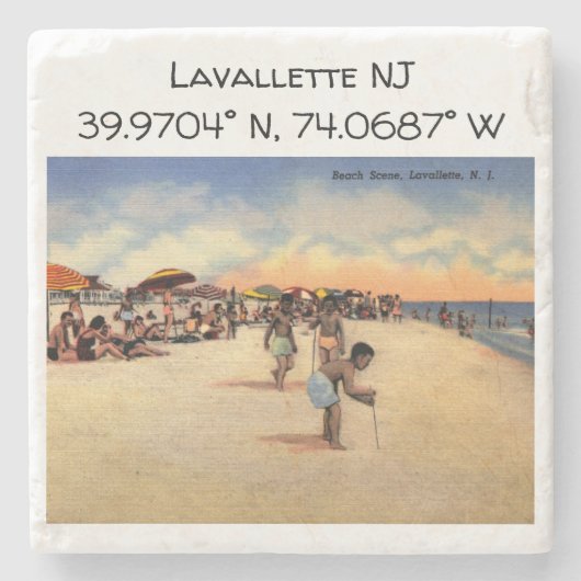 Lavallette NJ Map coördineert stijl Stenen Onderzetter (Voorkant)