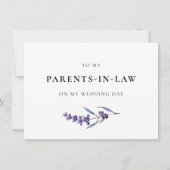 Lavande à mes parents en droit Carte de jour de ma (Devant)