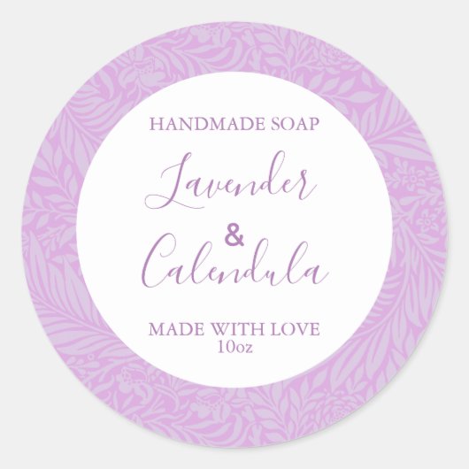 Lavande à motifs floraux de Étiquette de savon per (Devant)