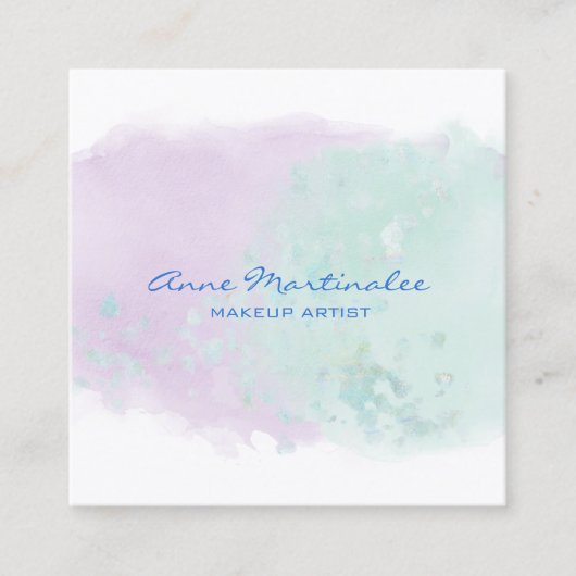Lavande Abstraite et Carte de visite Carré Aqua (Devant)
