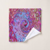 Lavande Abstraite rétro Super et spirale magenta (Gant de toilette)