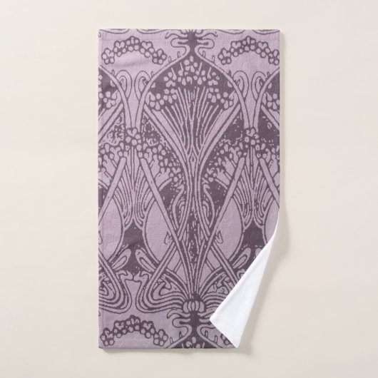 Lavande, Art Nouveau, motif, floral, chic, mignon, (Serviette à main)