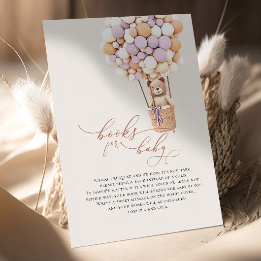 Lavande Ballons d'ours Bébé Livres Carte de boîtie