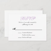 Lavande Blanc Plaine Simple Mariage Cartes RSVP (Devant / Derrière)