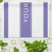 Lavande Bleu Grilles Votre Nom Cuisine Serviettes (Plié)