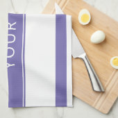 Lavande Bleu Grilles Votre Nom Cuisine Serviettes (Quart Plié)