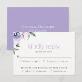 Lavande Botanique Mariage RSVP Carte de choix de r (Devant / Derrière)