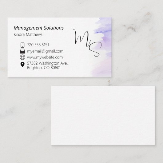 lavande carte de visite (Devant / Derrière)