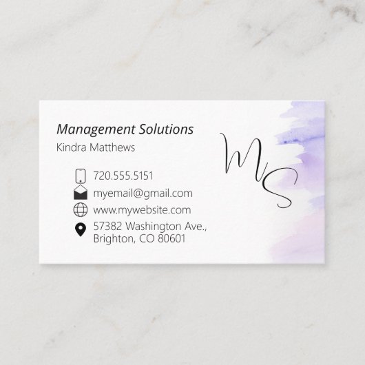 lavande carte de visite (Devant)