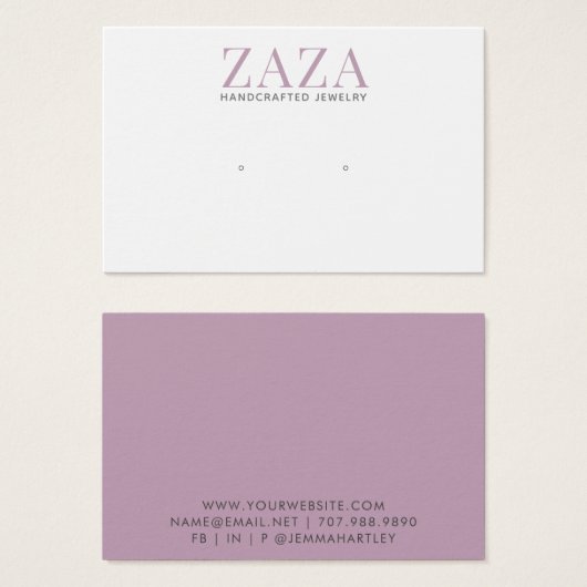 Lavande Chic Moderne Porte Bijoux Cartes d'Afficha (Devant & derrière)