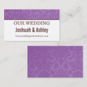 Lavande & Cream Mariage site Cartes de visite (Devant / Derrière)