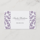 Lavande d'Amelia et carte de visite élégant gris (Dos)
