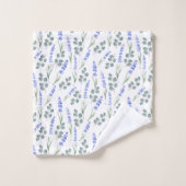 Lavande d'aquarelle et Motif d'eucalyptus (Gant de toilette)