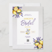 Lavande de citron QR Code Bridal Show Invitation (Devant)