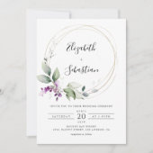 Lavande de verdure violette Faire-part de mariage (Devant)