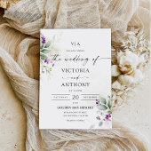 Lavande de verdure violette Faire-part de mariage