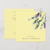 Lavande Délicate et Jaune Invitation de Mariage Ca (Devant / Derrière)