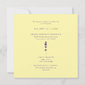 Lavande Délicate et Jaune Invitation de Mariage Ca (Dos)