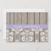 Lavande Dentelle de bois Rustique Invitation à la (Dos)