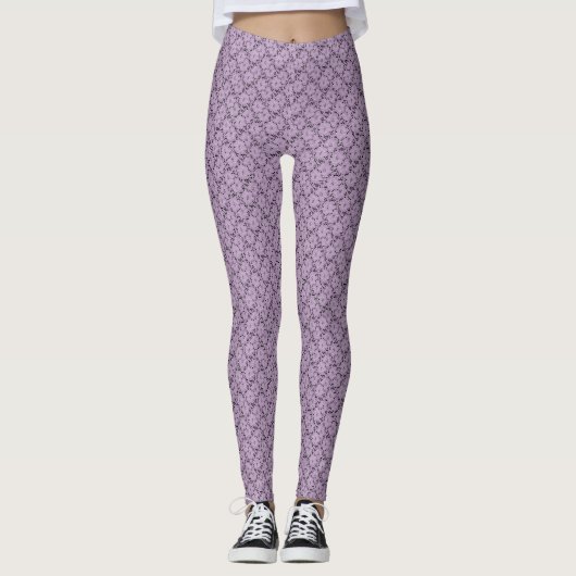 Lavande dentelle Leggings floraux (Devant)