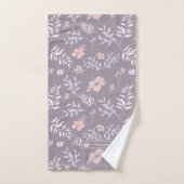 Lavande douce et motif floral rose Personnalisé (Serviette à main)