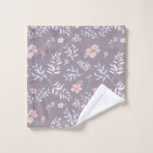 Lavande douce et motif floral rose Personnalisé (Gant de toilette)