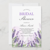 Lavande douche nuptiale Invitation Violet Rustique (Devant)