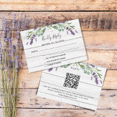 Lavande en bois blanc Code QR Réponse du mariage R