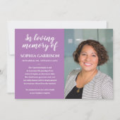 Lavande En Mémoire Amoureuse Photo Faire-part de l (Devant)