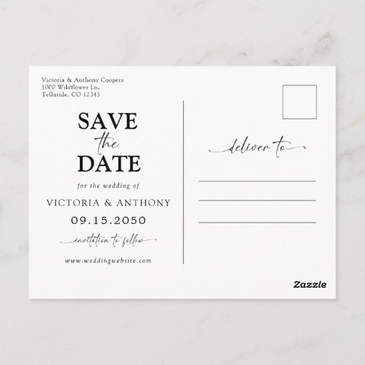 Lavande Enregistrer la date avec carte postale pho (Dos)