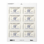 Lavande et abeilles Miel Étiquette Dashed (Feuille entière)