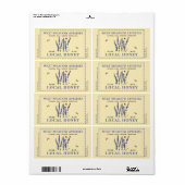 Lavande et abeilles Miel Étiquette Dashed (Feuille entière)