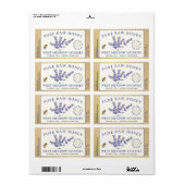 Lavande et abeilles Miel Étiquette Dashed (Feuille entière)