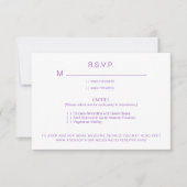 Lavande et dîner blanc Options Mariage RSVP (Devant)