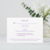 Lavande et dîner blanc Options Mariage RSVP (Debout devant)