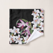 Lavande et ensemble blanc de serviette de Bath de (Gant de toilette)