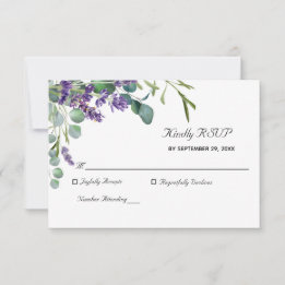 Lavande et Eucalyptus Elegant Wedding Carte RSVP