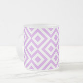 Lavande et méandre blanc Motif Mug (Devant gauche)