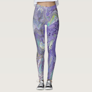 Lavande et Pastel Leggings Abstraits - "Naomi"
