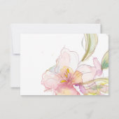 Lavande et rose aquarelle Mariage floral RSVP (Dos)
