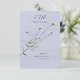 Lavande et une seule carte de réponse à la taille