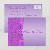 Lavande et violet enregistrer la date carte postal (Devant / Derrière)