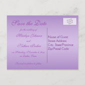 Lavande et violet enregistrer la date carte postal (Dos)