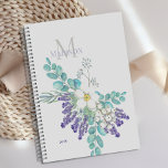 Lavande Eucalyptus Botanique Monogramme Floral<br><div class="desc">Aquarelle botanique,  fleurs d'aquarelle Lavender Eucalyptus décorent cette couverture de planificateur et il peut être personnalisé avec votre initiale et votre nom. Découvrez notre gamme complète de produits dans notre boutique Zazzle.</div>