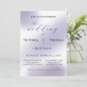 Lavande Faire-part de mariage (2 Lieux) (Debout devant)